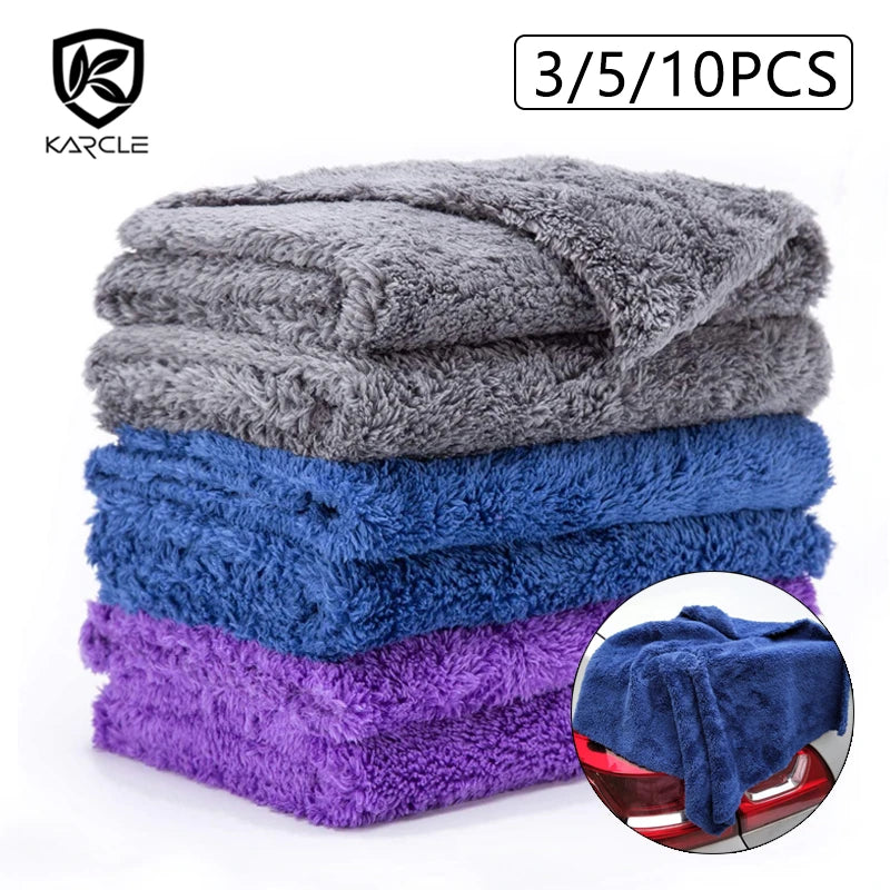 Mikrofaser Auto-Trockentücher Set 40x40cm - 3/5/10 Stück, 350GSM, Kratzfrei