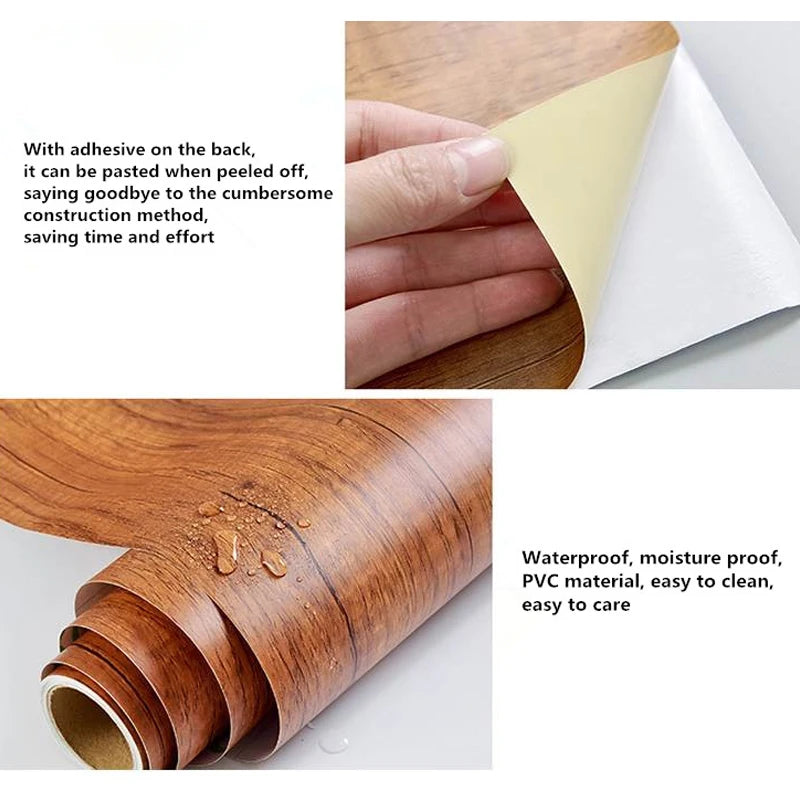 Holzmaserung DIY Aufkleber PVC Selbstklebende Wasserfeste Tapete