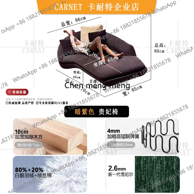 Italienisches Minimalistisches Wohnzimmer Sofa - Modern Lazy Europäisch Doppel Schwarz