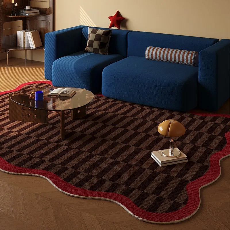 Retro Modern Gestreifter Wohnzimmer Teppich
