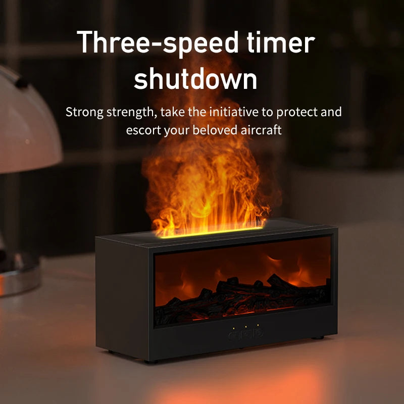 VISSKO Kamin-Luftbefeuchter mit LED-Flamme – 4-in-1 Aromatherapie
