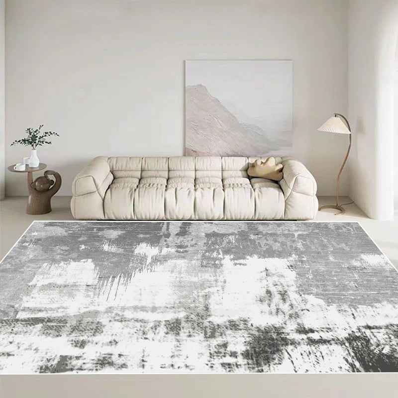 Luxus Wohnzimmer Teppich Grau - Moderner Flur Teppich waschbar für Schlafzimmer und Wohnbereich