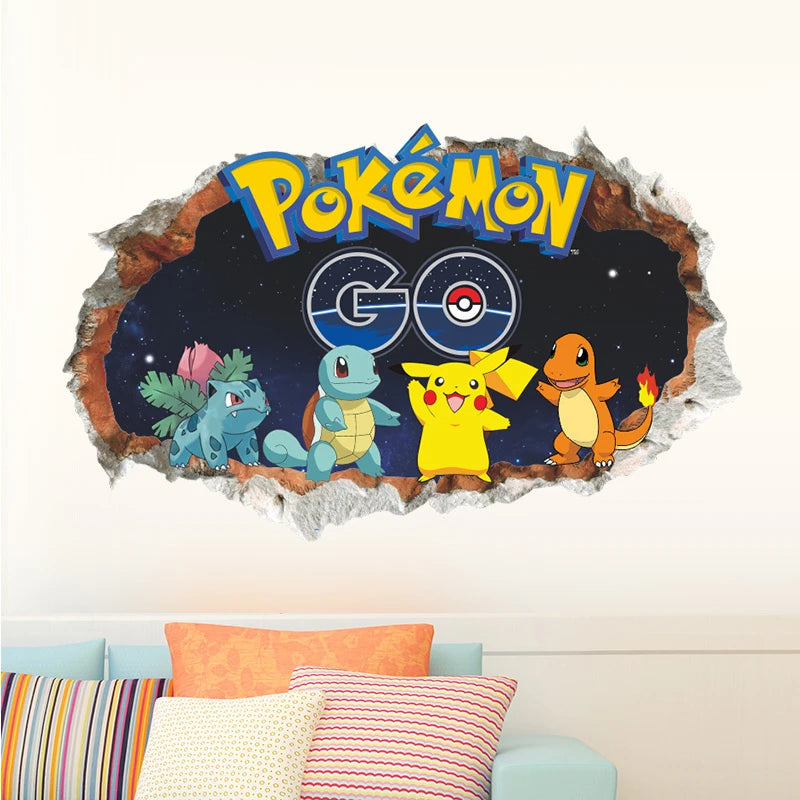 Cartoon Pokemon Pikachu Wandaufkleber