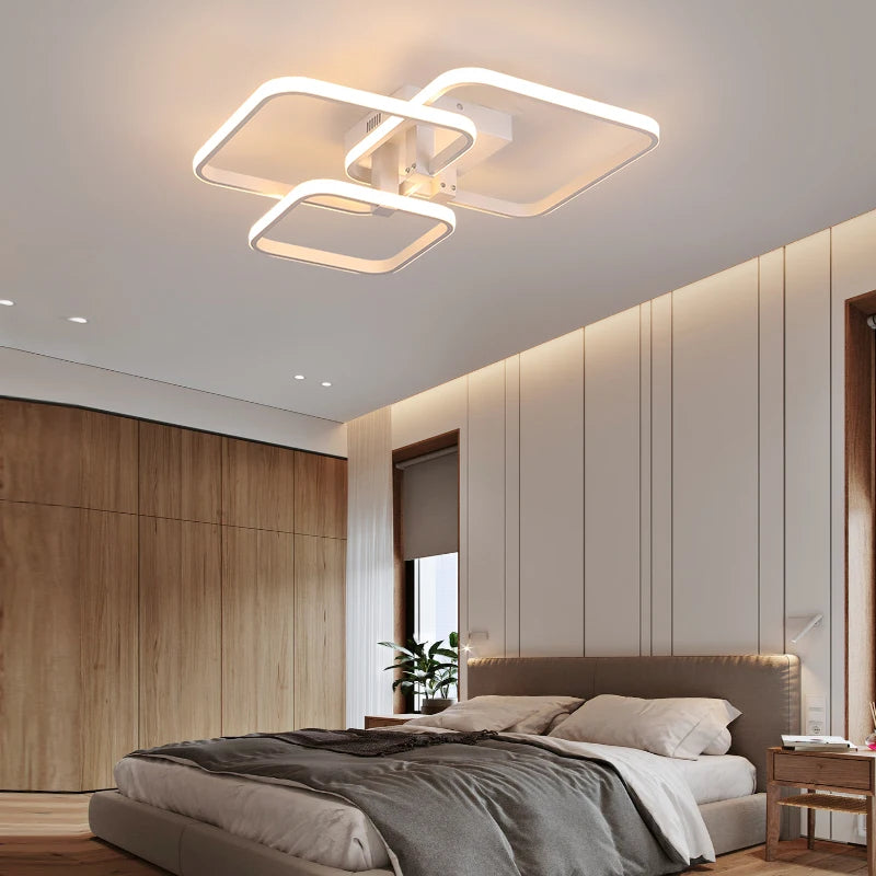 Moderne LED Deckenleuchter Schwarz/Weiß - Dimmbare Wohnzimmer Lampe mit 3-6 Armen