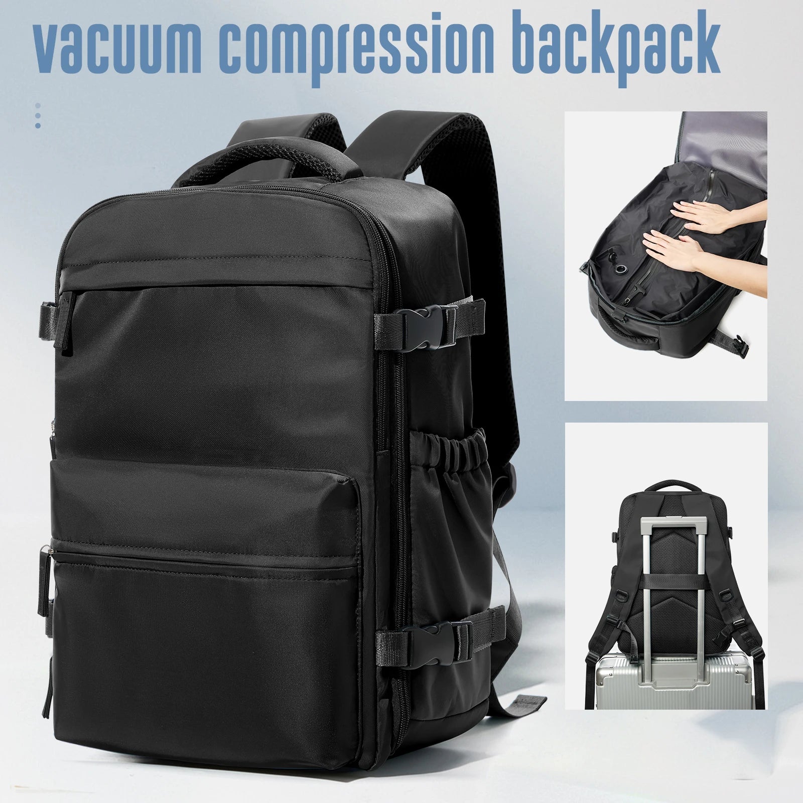Vakuum Rucksack Reisetasche - Erweiterbarer Business Laptop Rucksack