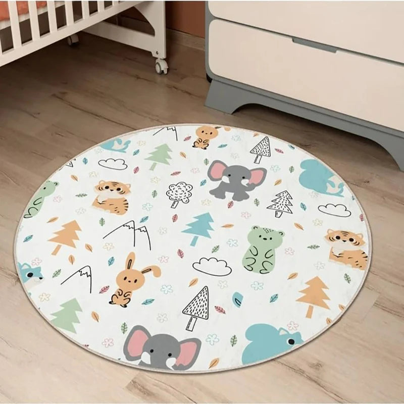 Runder Kinder Teppich mit Cartoon Straßenkarte
