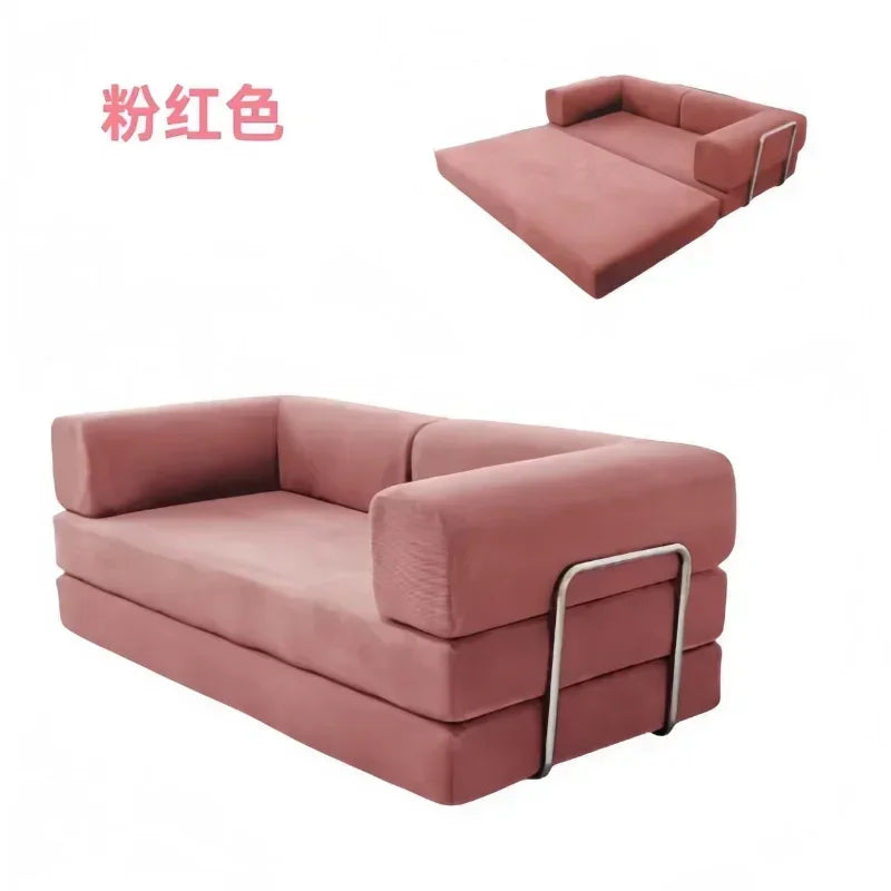 Elegant Italian Compressed Sofa Minimalist Retro Corduroy Sofa Bed Foldable Washable Customizable For Living Room