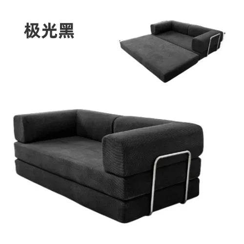 Elegant Italian Compressed Sofa Minimalist Retro Corduroy Sofa Bed Foldable Washable Customizable For Living Room