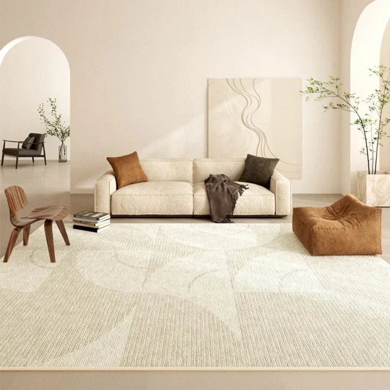 Beige Wohnzimmer Großflächen-Teppich