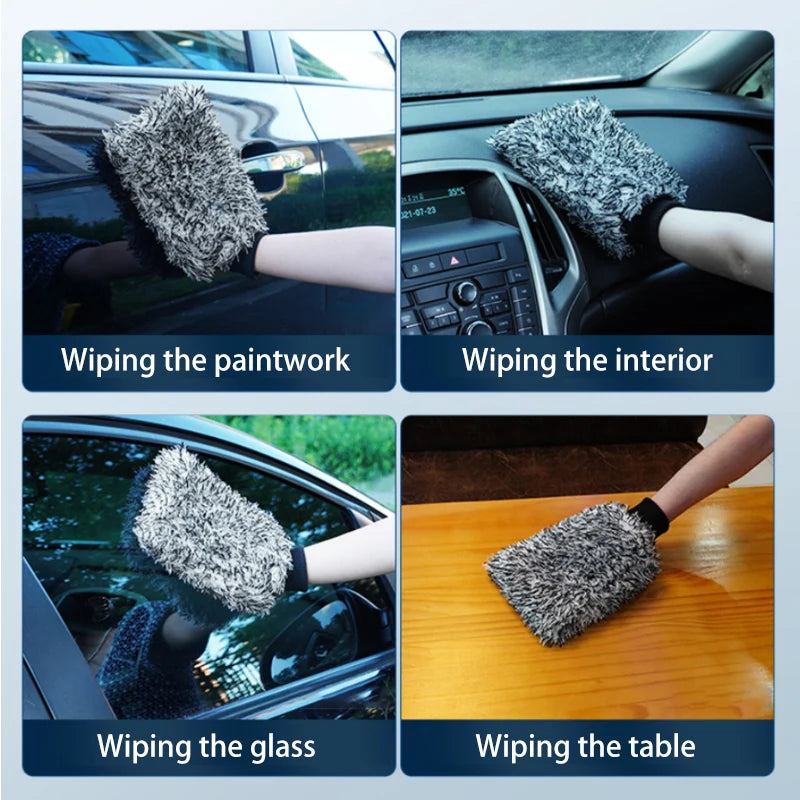 SEAMETAL Felgenbürste Premium - Plüsch-Waschhandschuh für Felgen & Speichen