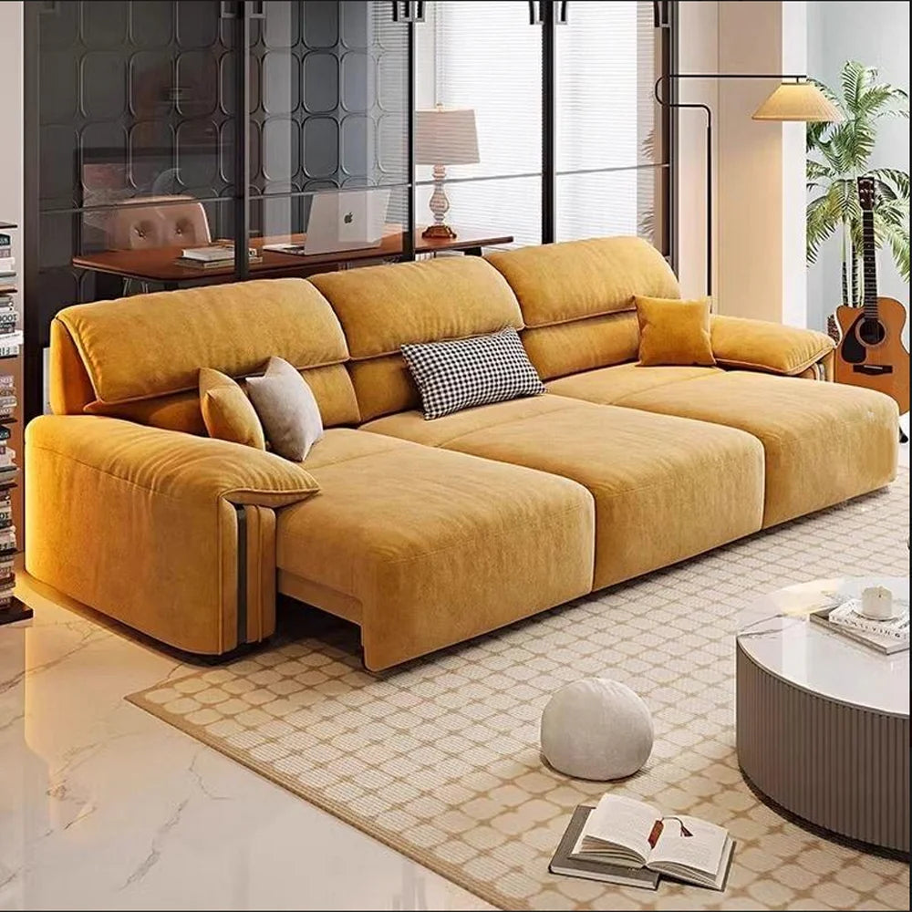 Italienisches Minimalistisches Schlafsofa - Elektrisch verstellbar Samt ohne Wandabstand
