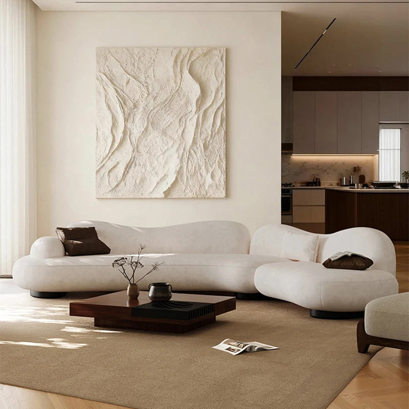 Sectional Modern Living Room Sofas Lazy Floor White Curved Living Room Sofas Relaxing Designer Muebles Postmodern Furniture