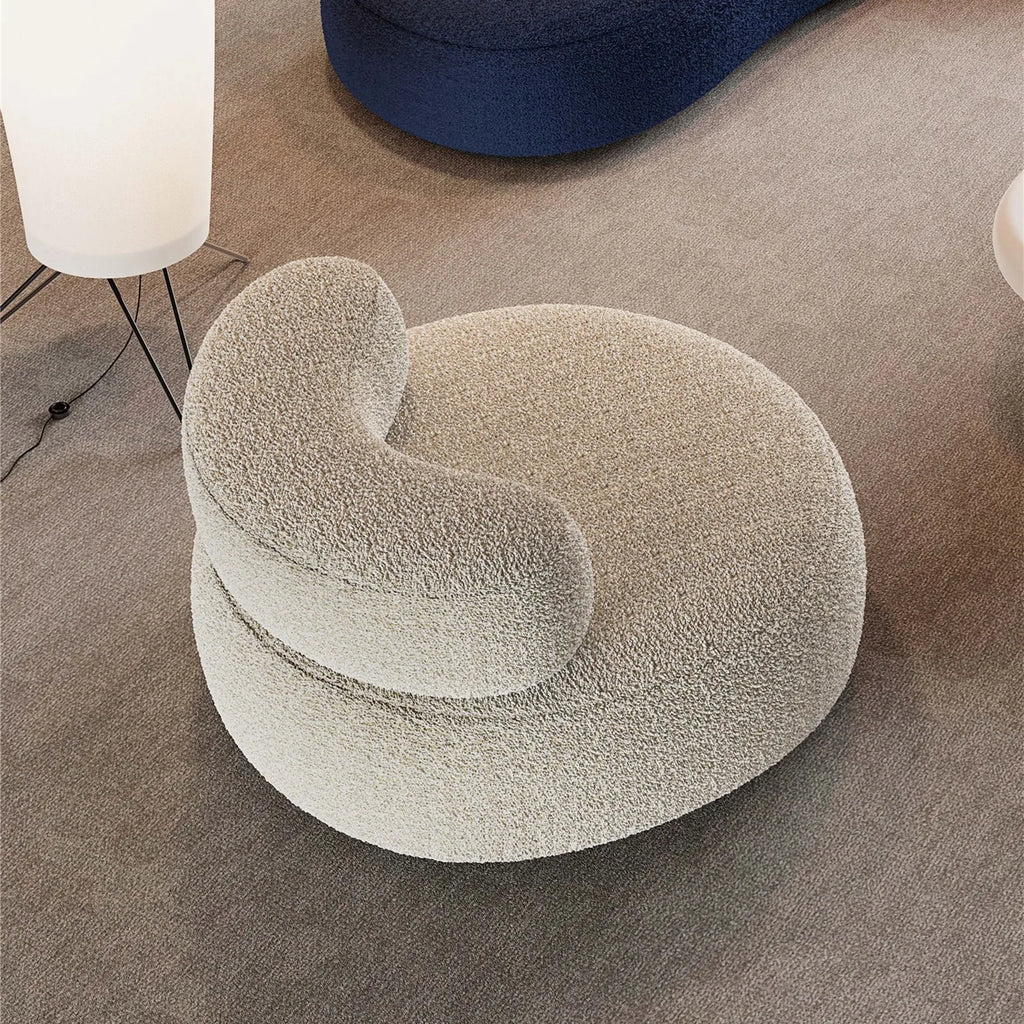 Beiges Minimalistisches Samt Geschwungenes Sofa-Set