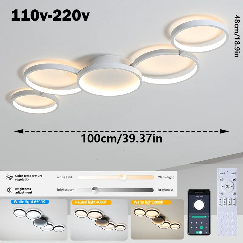 LED Deckenleuchte 110V-220V 3 Farben App Bluetooth Dimmbar