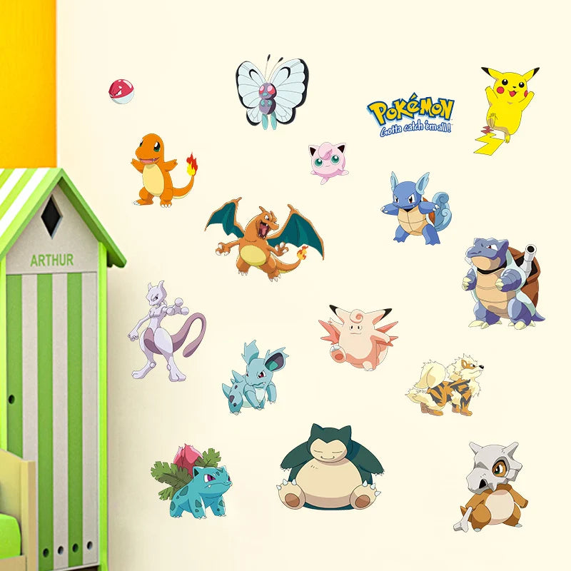Cartoon Pokemon Pikachu Wandaufkleber