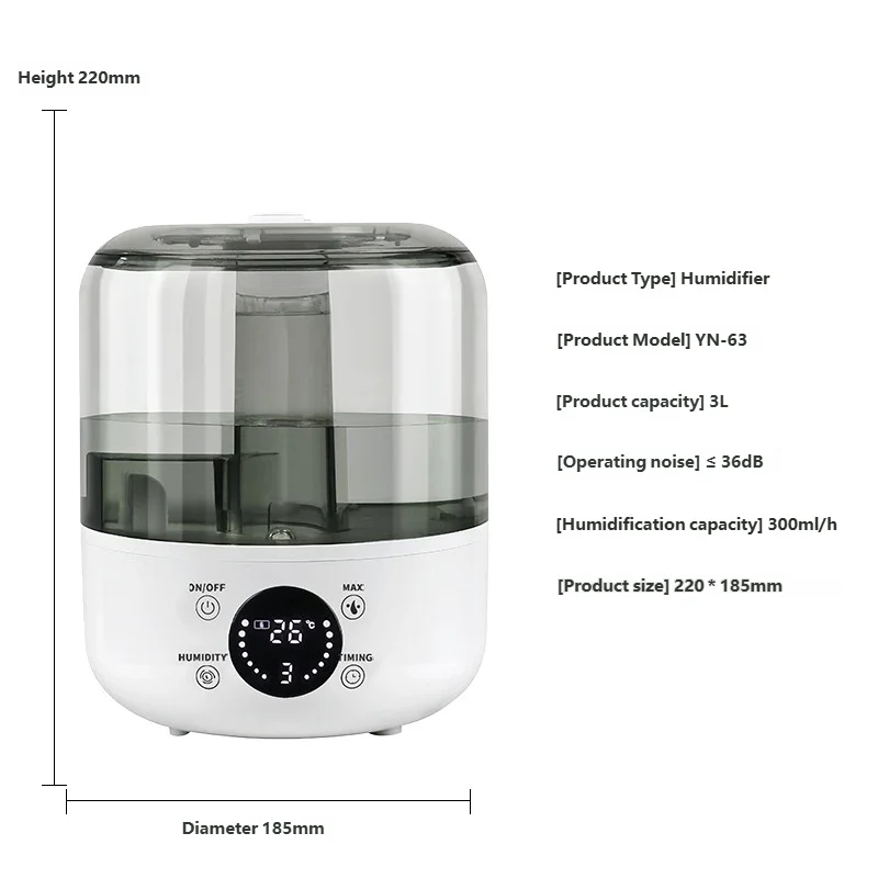 HOMEFISH CK2 3L Profi-Luftbefeuchter – Leise & Aromatherapie