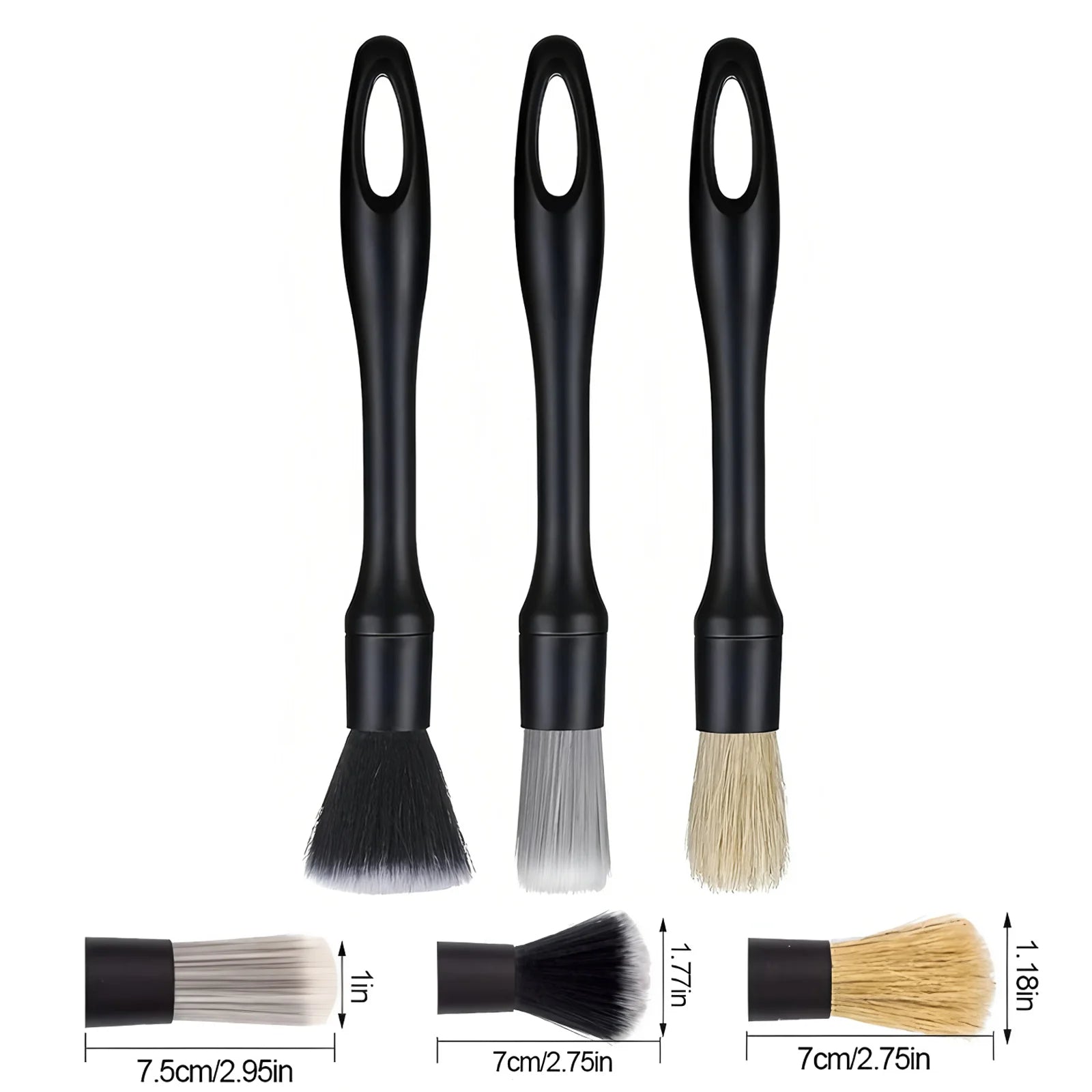Auto-Detailing-Bürsten-Kit - Mikrofaser-Reinigungsbürsten für Innenraum & Felgen