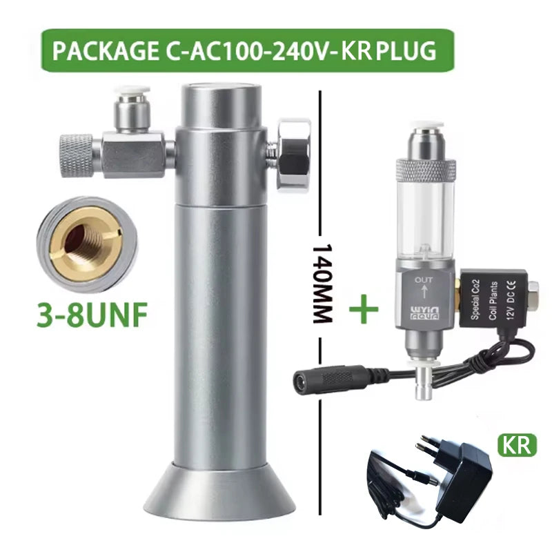 Aquarium CO2 Druckminderer Set – Magnetventil mit Blasenzähler