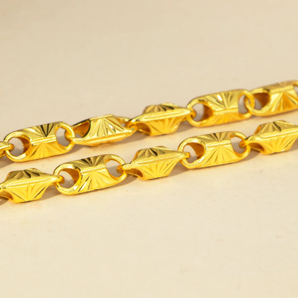Luxus Echtgold Schmuck 24k Zertifizierte Quadrat-Halskette