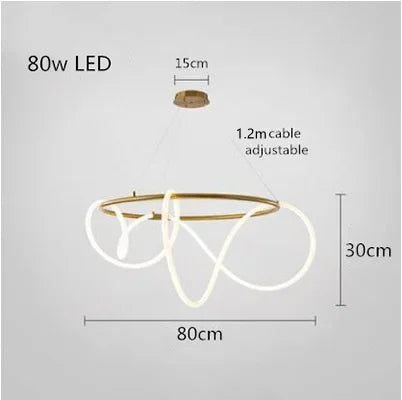 Nordischer LED Schlauch-Kronleuchter