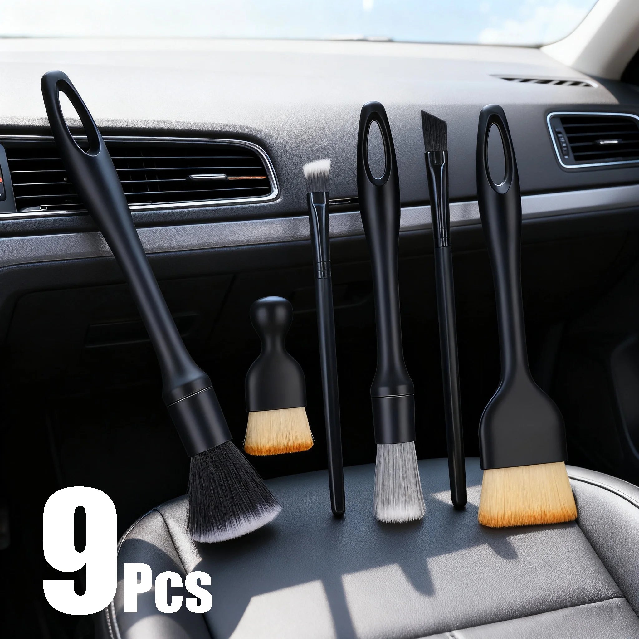 Auto-Detailing-Bürsten-Kit - Mikrofaser-Reinigungsbürsten für Innenraum & Felgen