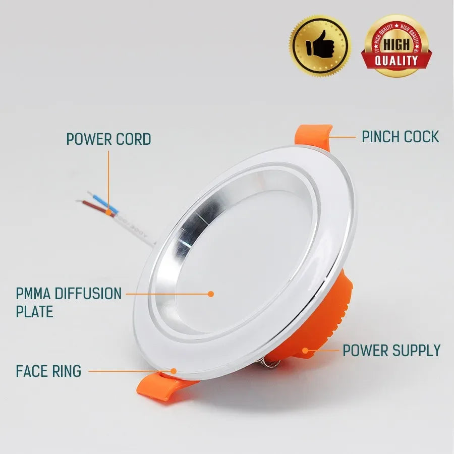 16er-Set AC 220V 3-Farben LED Downlight