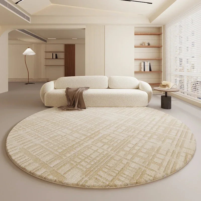 Creme-Stil Runder Teppich für Schlafzimmer