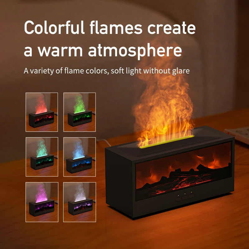 VISSKO Kamin-Luftbefeuchter mit LED-Flamme – 4-in-1 Aromatherapie