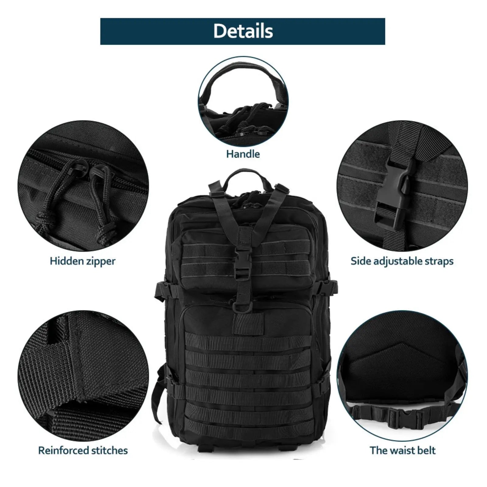 25L/50L Robuster Nylon Wasserdichter Taktischer Rucksack