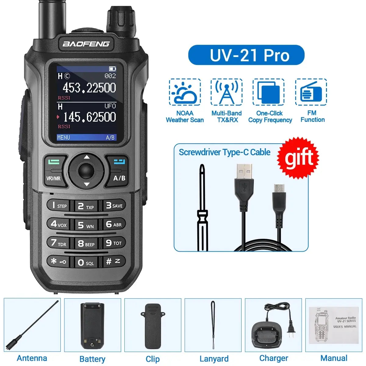 Baofeng UV 21 Pro Walkie-Talkie mit Wireless Copy