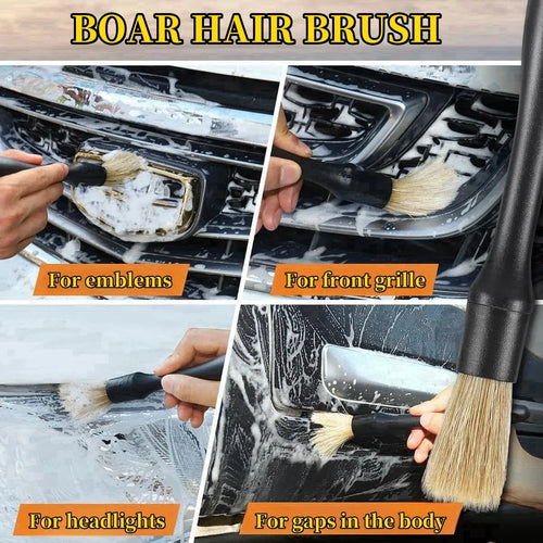 Auto-Detailing-Bürsten-Kit - Mikrofaser-Reinigungsbürsten für Innenraum & Felgen