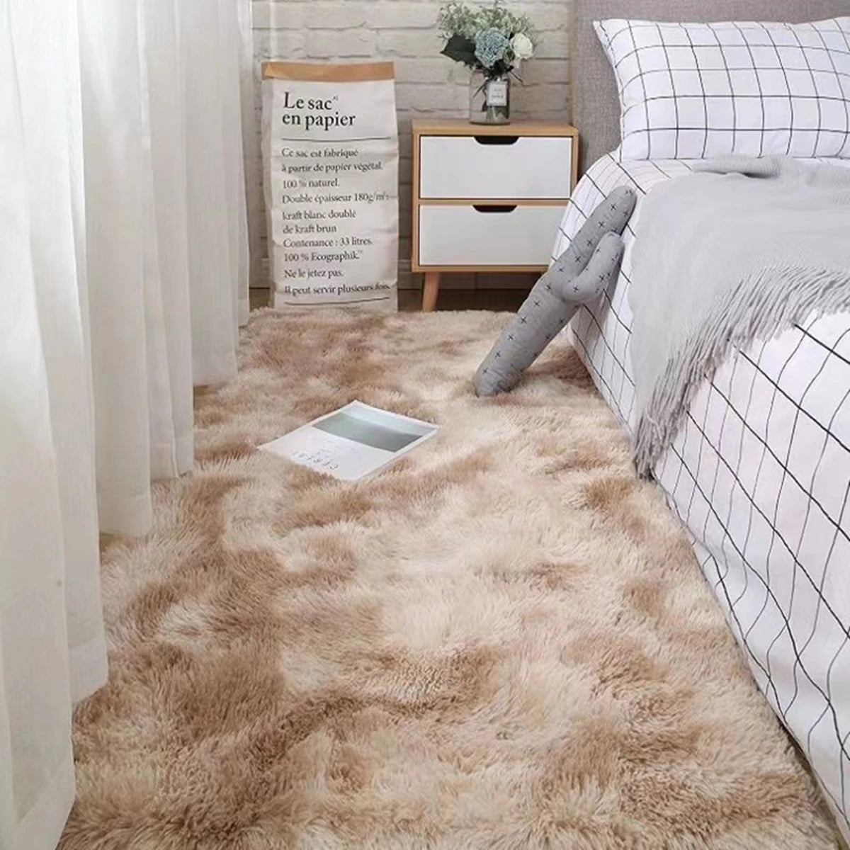 Weicher Bereichsteppich für Schlafzimmer