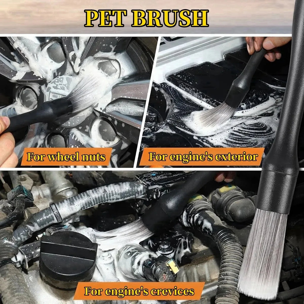 Auto-Detailing-Bürsten-Kit - Mikrofaser-Reinigungsbürsten für Innenraum & Felgen