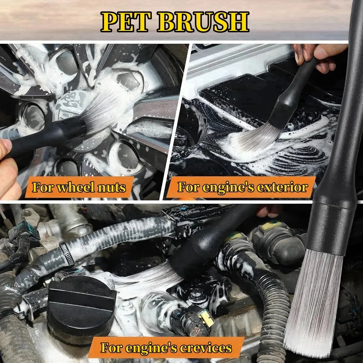 Auto-Detailing-Bürsten-Kit - Mikrofaser-Reinigungsbürsten für Innenraum & Felgen