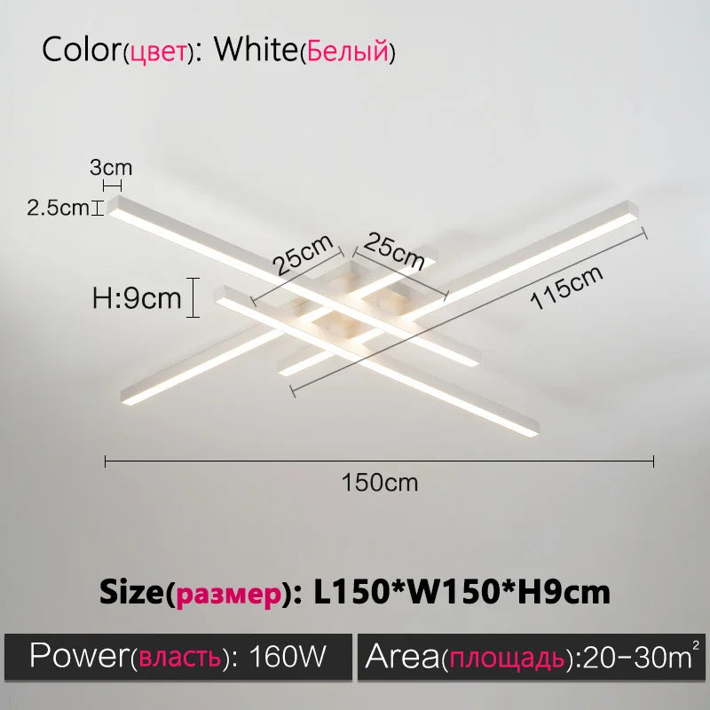 Schwarzer Quadratischer Kronleuchter Schlafzimmer Lampe
