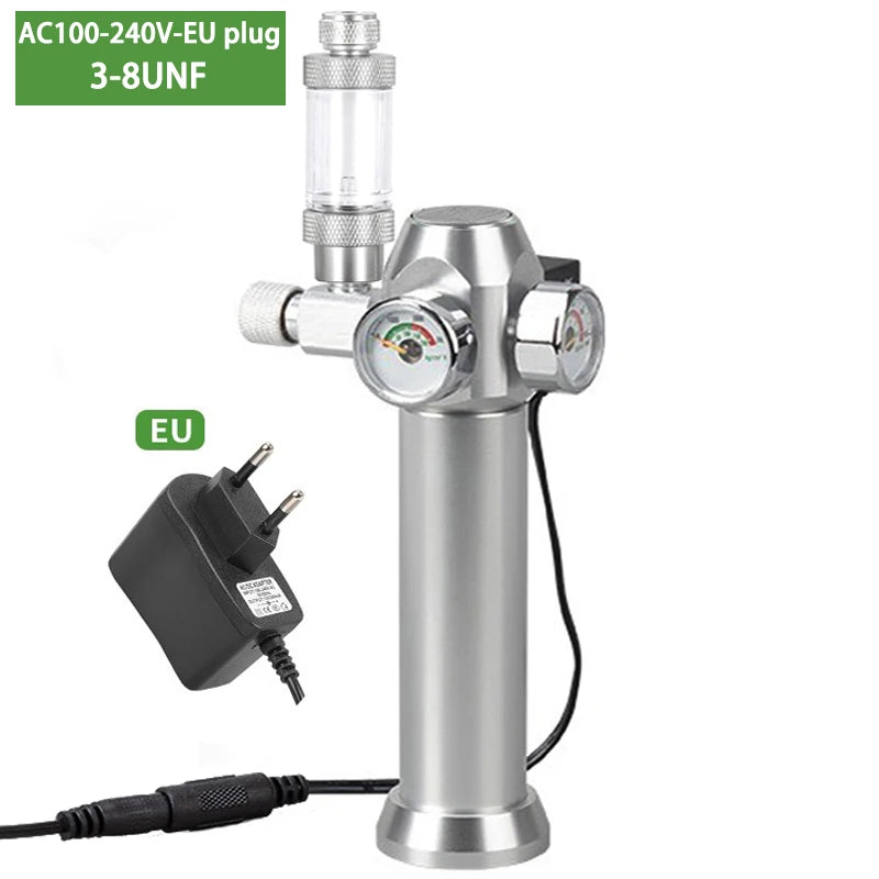 Aquarium CO2 Regulator Solenoid Valve Bubble Counter Small Gas Bottle 3-8UNF With sleeve Fish Tank CO2 Pressure Reducing Valve