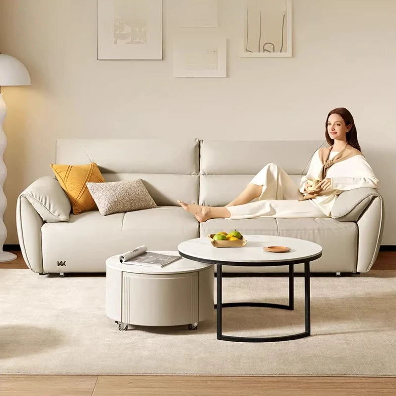 Lounge Luxury Living Room Sofas Multifunctional Balcony White Leather Living Room Sofas Designer Replica Muebles Home Furniture