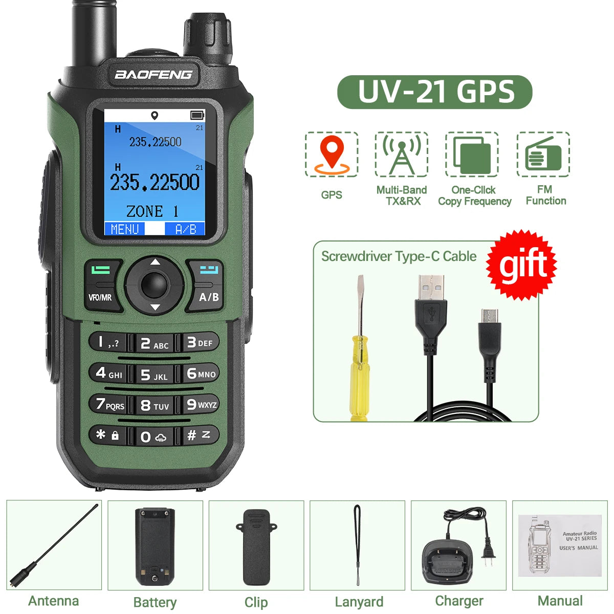 Baofeng UV 21 Pro Walkie-Talkie mit Wireless Copy