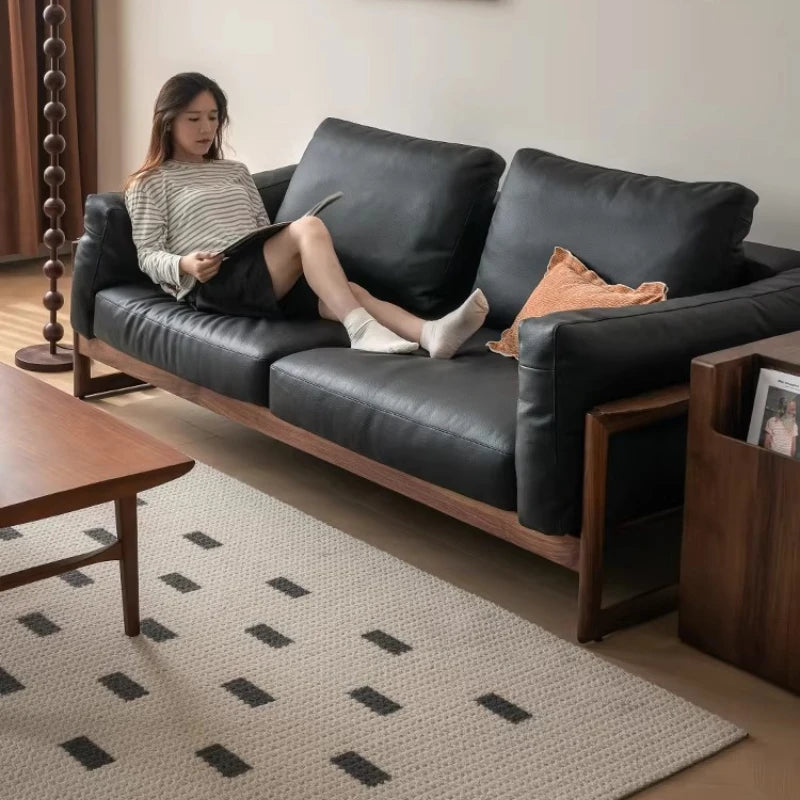 Sectional Leather Living Room Sofas Designer Floor Nordic Lazy Living Room Sofas Mid Century Couch Sillon Cama Salon Furniture