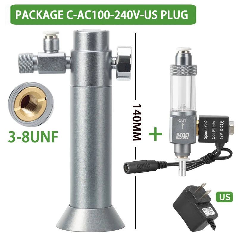 Aquarium CO2 Druckminderer Set – Magnetventil mit Blasenzähler