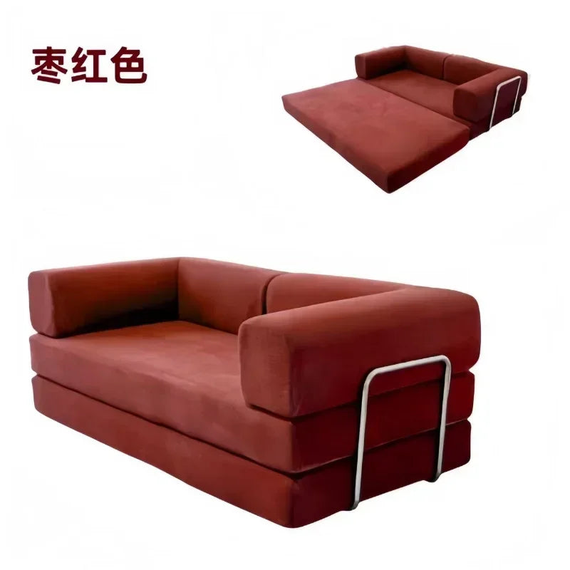 Elegant Italian Compressed Sofa Minimalist Retro Corduroy Sofa Bed Foldable Washable Customizable For Living Room