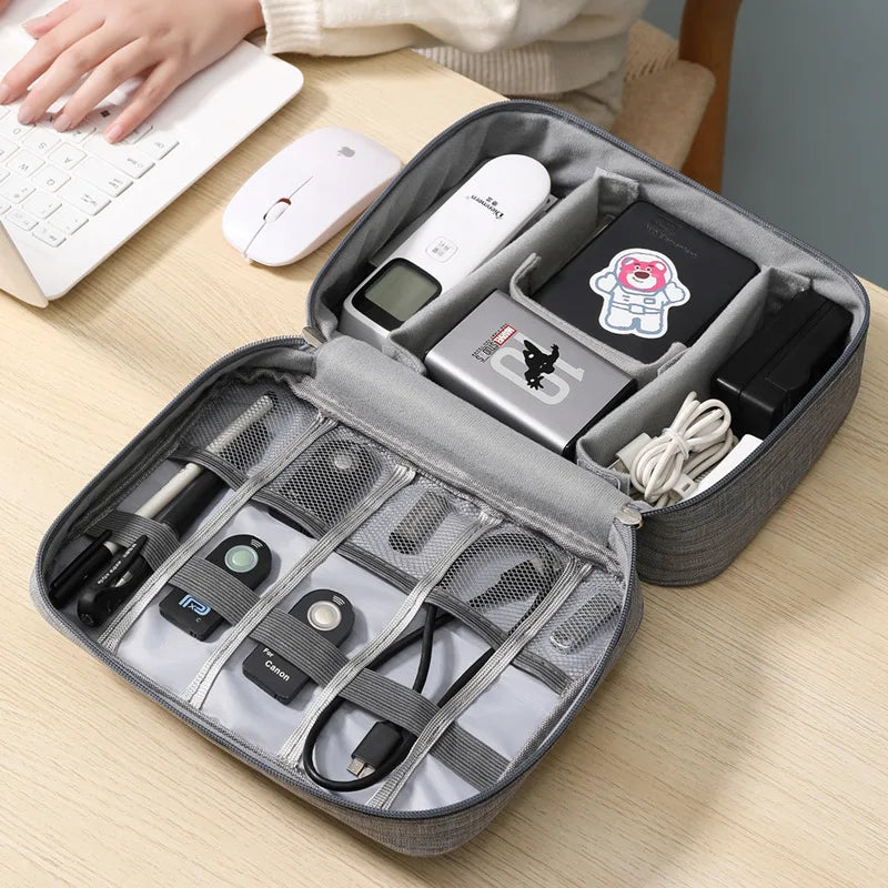 Reise Elektronik Organizer Tasche - Multifunktionale Aufbewahrung für Kopfhörer, Kabel und Zubehör