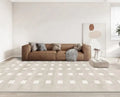 Beige Wohnzimmer Teppich - Moderner Sofa-Teppich rutschfest für Schlafzimmer