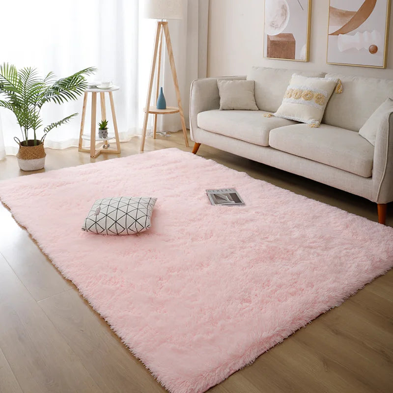 Weißer Flauschiger Teppich - Moderner Hochflor Teppich für Wohnzimmer, Schlafzimmer und Kinderzimmer