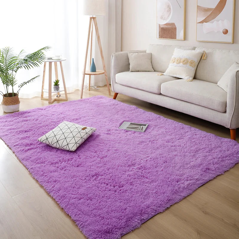 Weißer Flauschiger Teppich - Moderner Hochflor Teppich für Wohnzimmer, Schlafzimmer und Kinderzimmer
