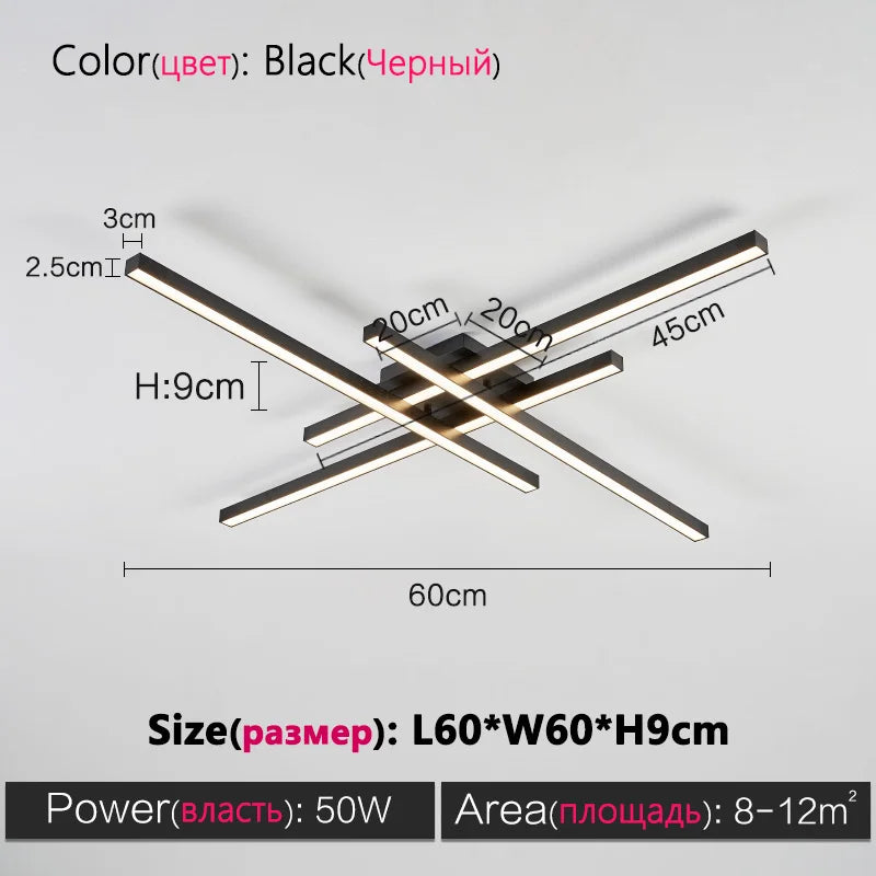 Schwarzer Quadratischer Kronleuchter Schlafzimmer Lampe