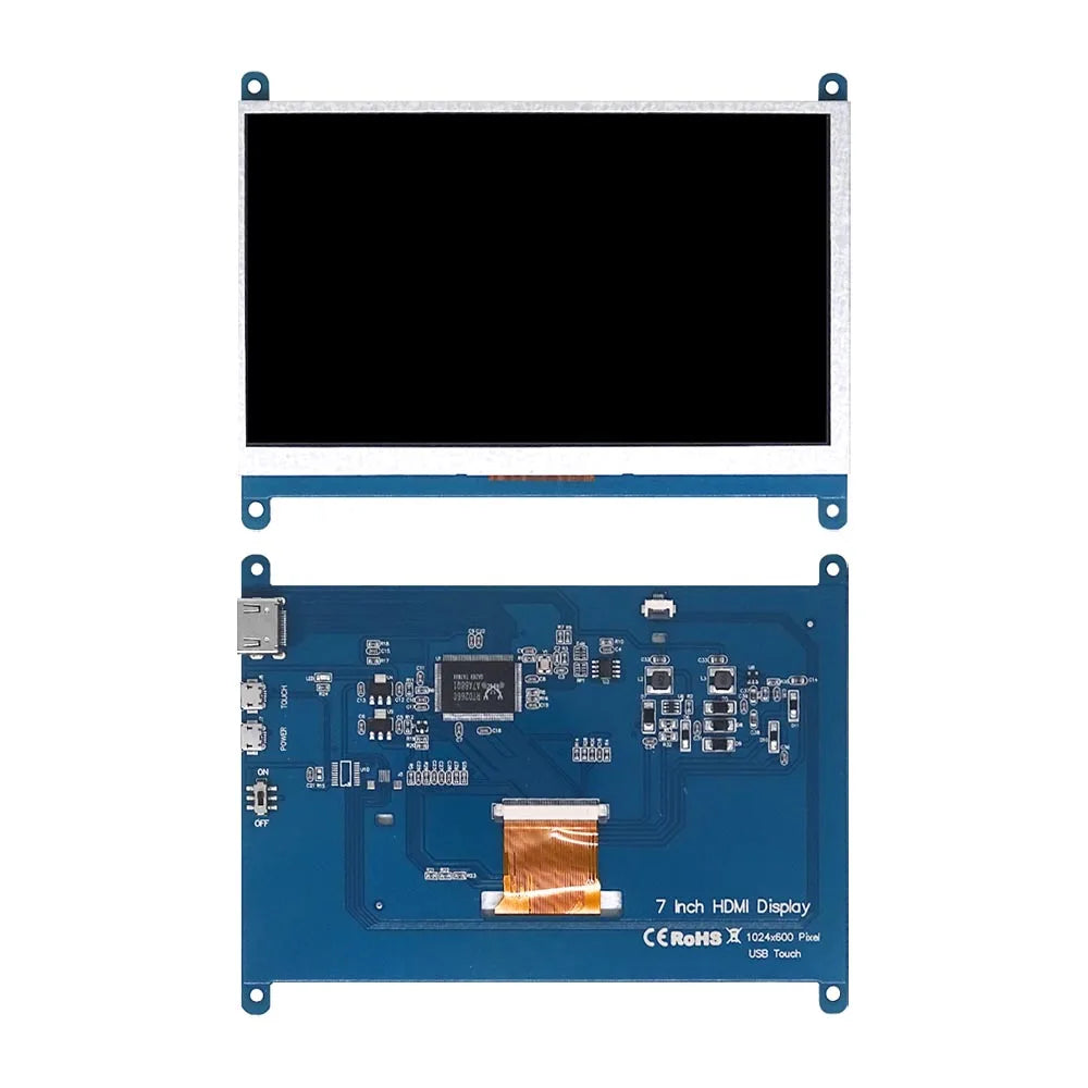 7 Zoll Raspberry Pi Monitor 1024x600 IPS Touchscreen Display für Pi 4/3/2/B/B+/A+
