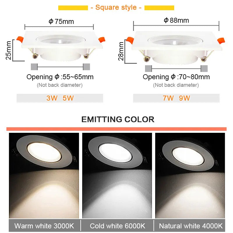 10er-Set LED Downlights 7W 9W Spotlights