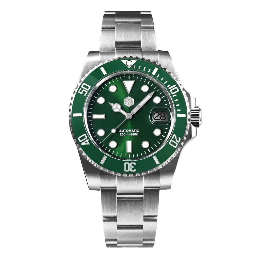 San Martin Taucheruhr 40mm - Automatik Mechanische Herrenuhr, Saphirglas, 200m Wasserdicht