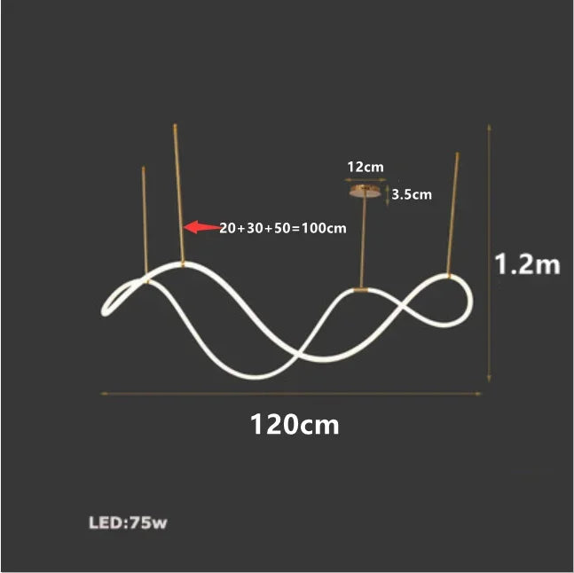 Nordischer LED Schlauch-Kronleuchter